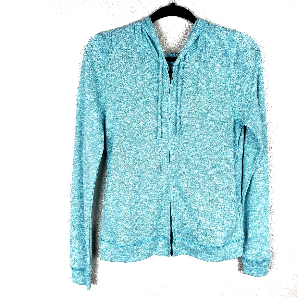 Love by design turquoise zip up hoodie jacket
